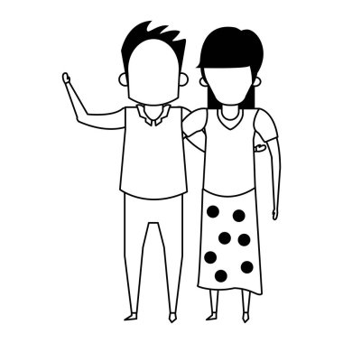 siyah ve beyaz dedesi üst düzey yaşlılar karikatür yüzsüz