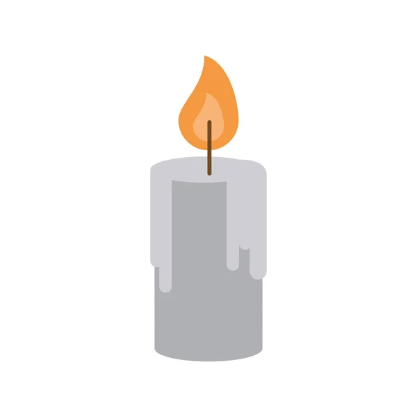 Paraffin ljus eld isolerad ikon — Stock vektor