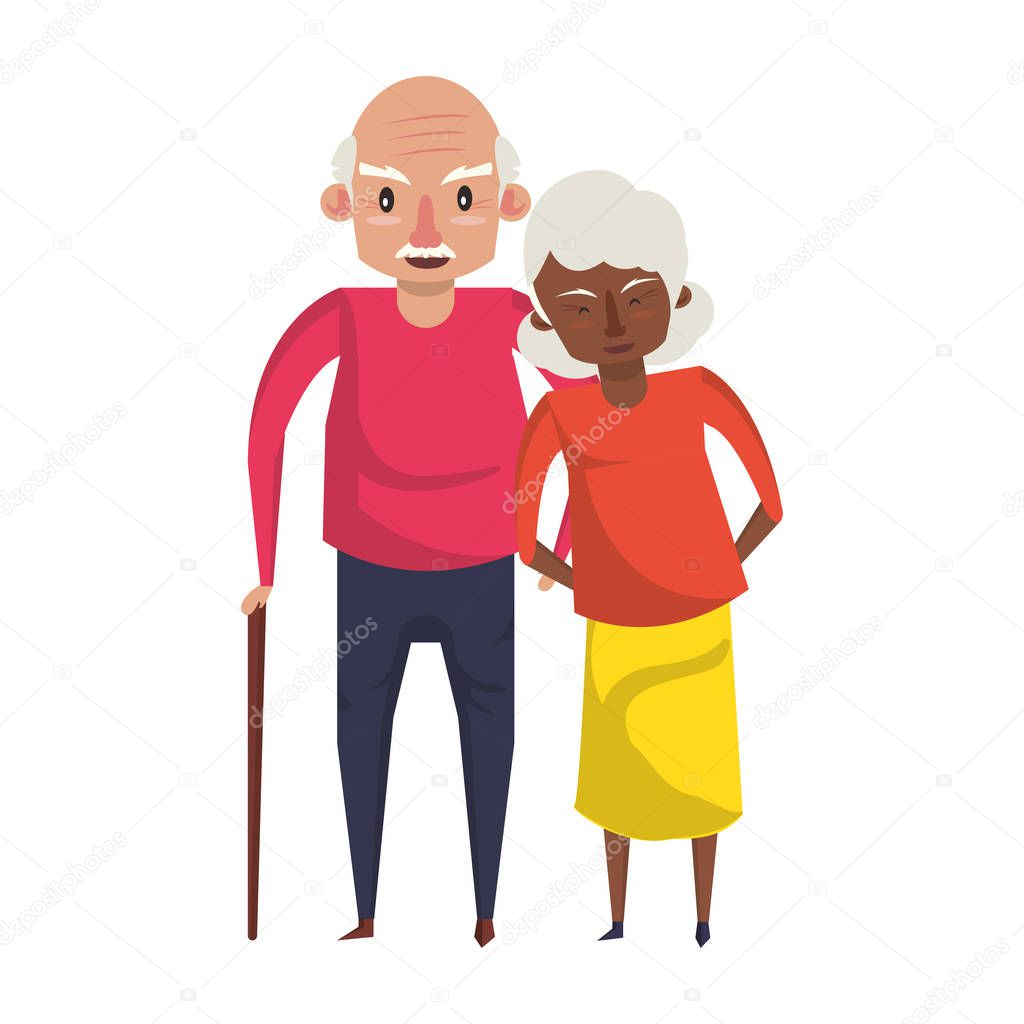 grandparents senior old people cartoon