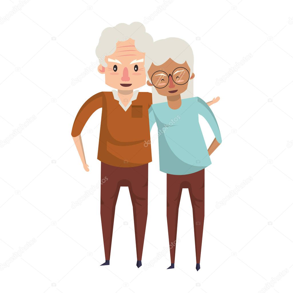 grandparents senior old people cartoon