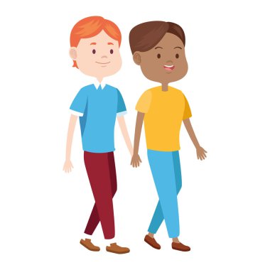 Mutlu genç çift yürüyen ikonu