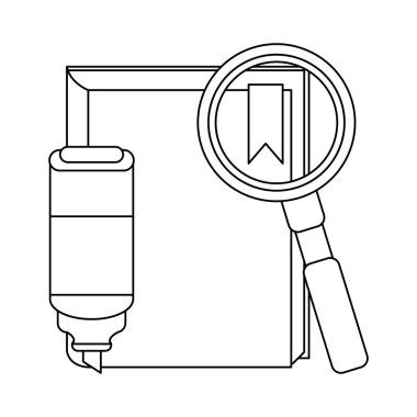 akademik kitap ve fosforlu kalem