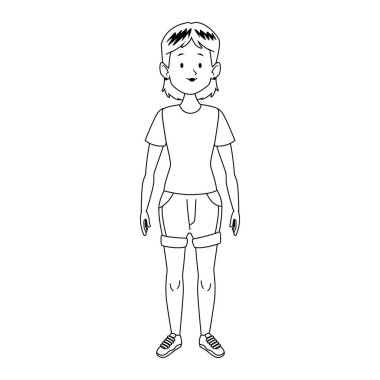 Çizgi film kadın ayakta tasarım