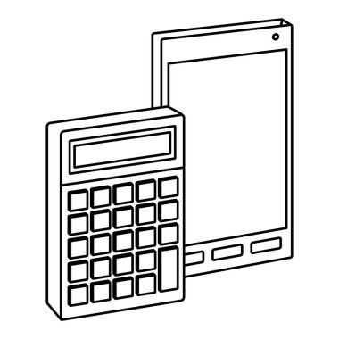 Siyah beyaz ofis öğeleri ve iş sembolleri