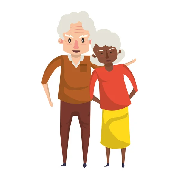 Grootouders Senior oude mensen cartoon — Stockvector