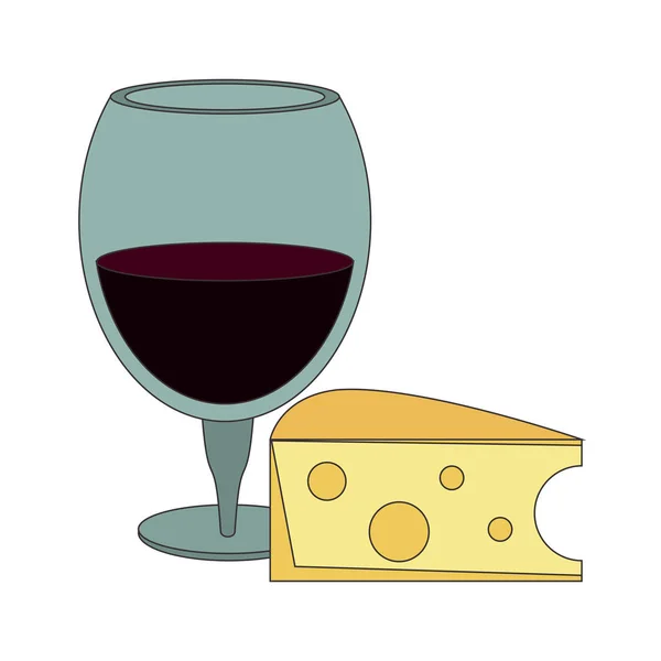 Wzór sera i kieliszka do wina — Wektor stockowy