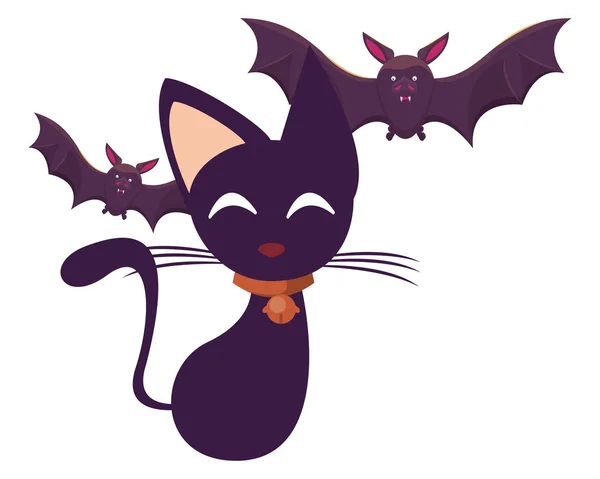 Halloween kot maskotka zwierzę ikona — Wektor stockowy