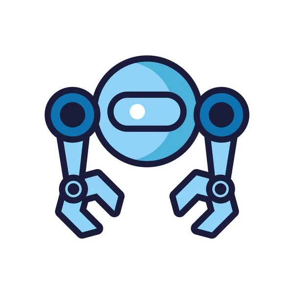 Ρομπότ cyborg τεχνολογίας απομονωμένο εικονίδιο — Διανυσματικό Αρχείο