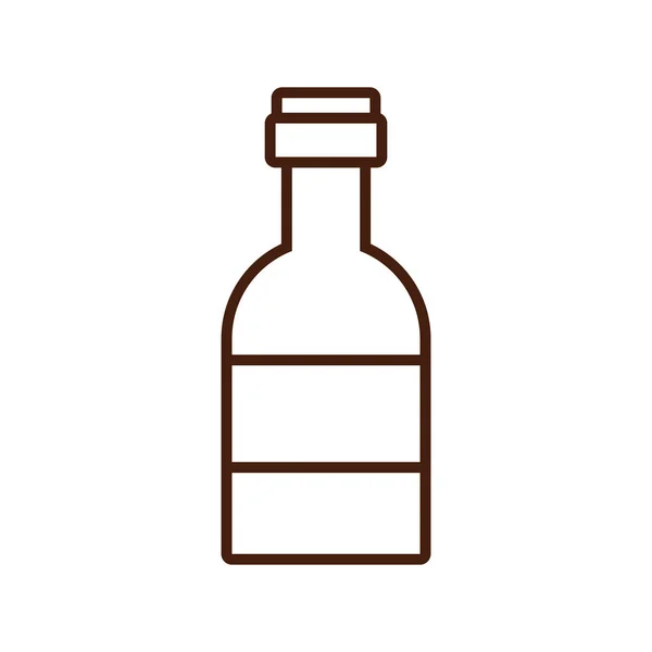 Botol anggur minum ikon yang terisolasi - Stok Vektor