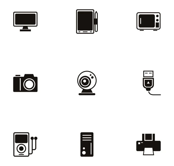 Bundle of electronics devices icons — 스톡 벡터