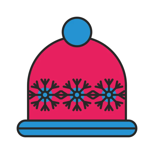 Χαρούμενο χριστουγεννιάτικο καπέλο με νιφάδες χιονιού — Διανυσματικό Αρχείο
