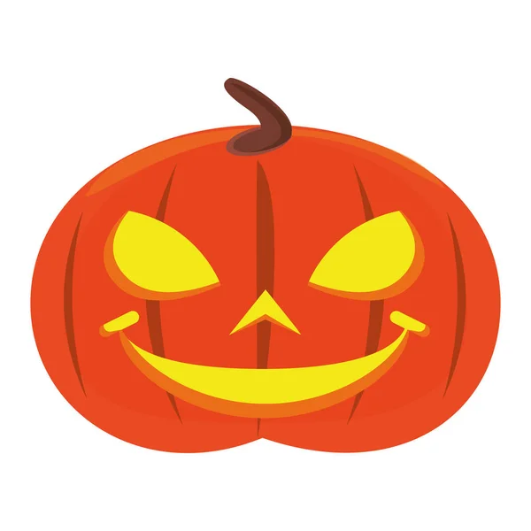 Calabaza de Halloween con icono de la cara — Vector de stock