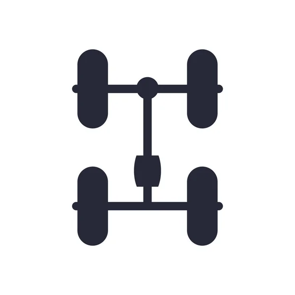 Bilunderrede och hjul monteringsdel platt ikon — Stock vektor