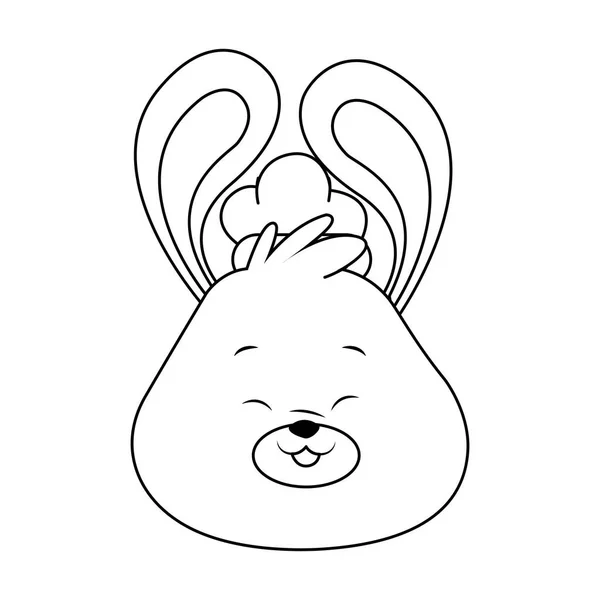 Cartoon-Kaninchen-Ikone, flaches Design — Stockvektor