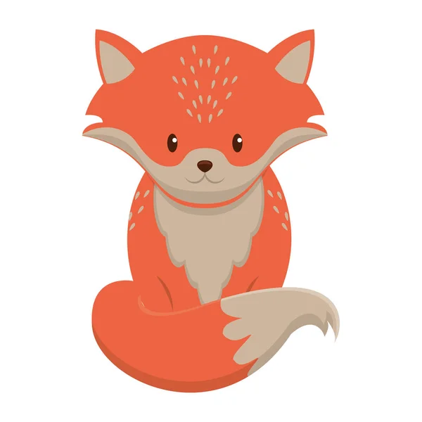Bonito raposa animal cartoon isolado — Vetor de Stock