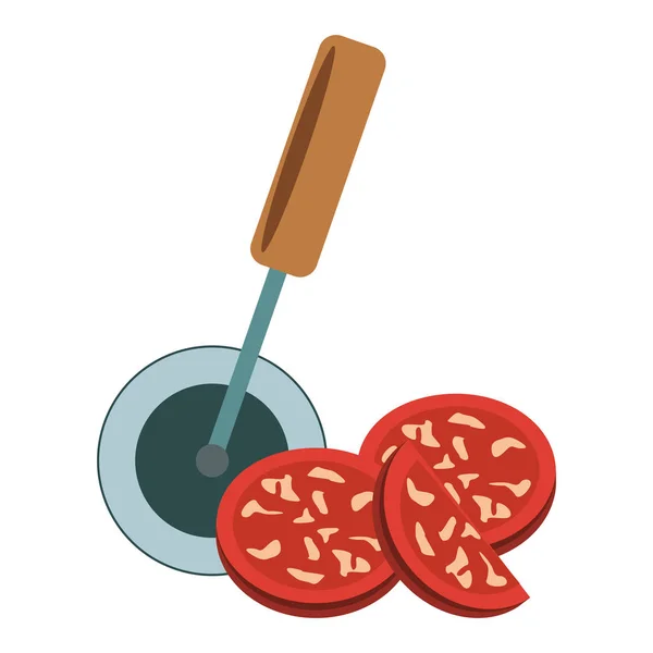 Diseño de rodajas de pepperoni — Vector de stock