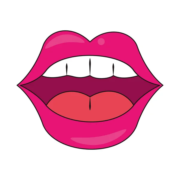 Pop arte boca diseño — Vector de stock