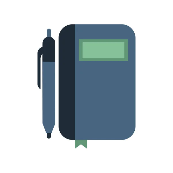 Diario con lápiz icono aislado — Vector de stock