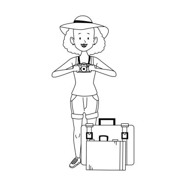 Çizgi film kadın ayakta tasarım