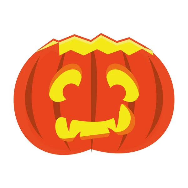 Calabaza de Halloween con icono de la cara — Vector de stock