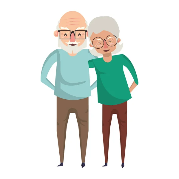 Бабуся і дідусь старші старі люди мультфільм — стоковий вектор