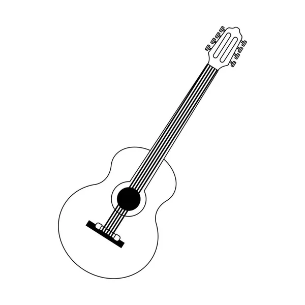 Instrumento musical de guitarra, icono plano — Archivo Imágenes Vectoriales