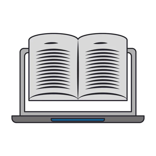 Ikone für Computer und Buch — Stockvektor