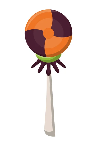 Halloween dulces caramelos piruleta icono — Vector de stock