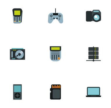 Elektronik aygıt simgeleri demeti