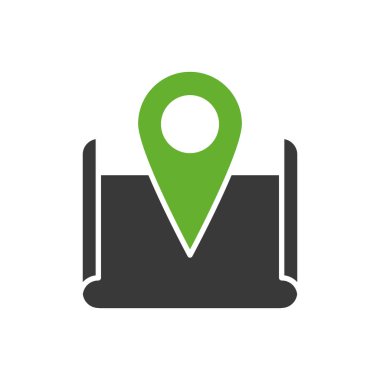 İğne işaretleyici konumuna sahip harita kağıdı