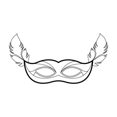 Maskeli balo maskesi simgesinin düz tasarımı