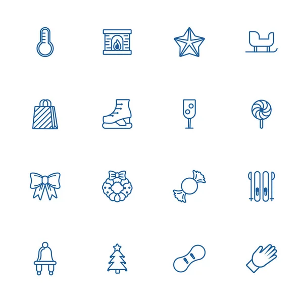 Conjunto de iconos de temporada de invierno — Vector de stock