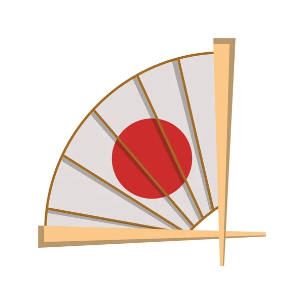 Chino mano fan icono imagen — Vector de stock