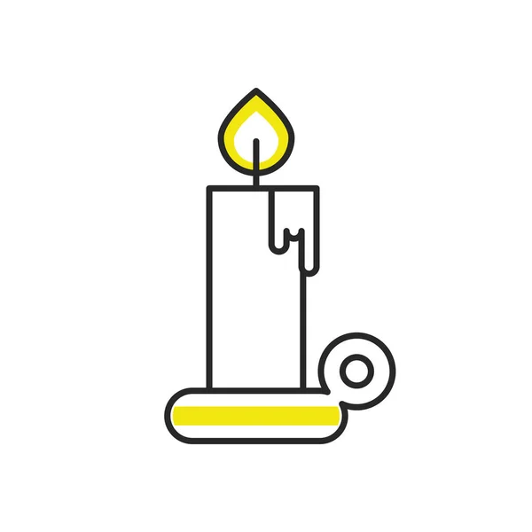 Merry christmas candles isolated icon — Stock Vector