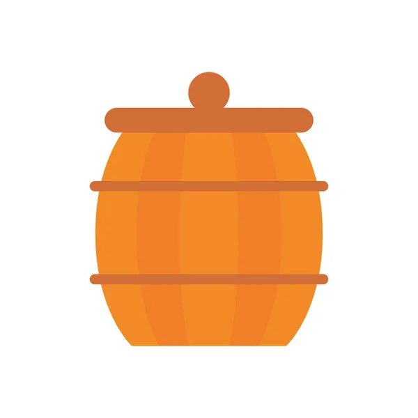 Wooden barrel pot isolated icon — 스톡 벡터
