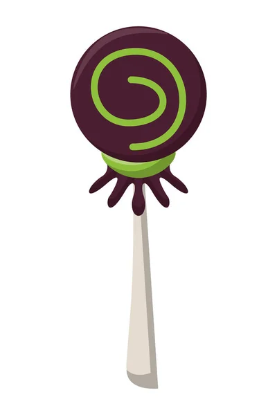 Halloween zoete Lollipop snoepjes pictogram — Stockvector