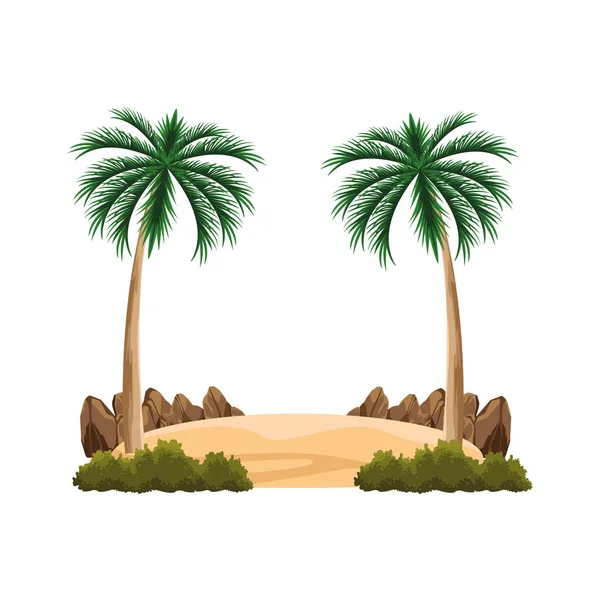 Icona palme beac, design piatto — Vettoriale Stock