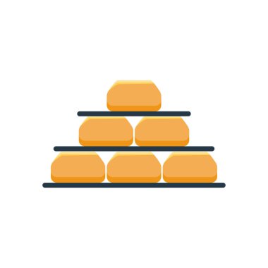 Altın külçe piramit izole edilmiş simge