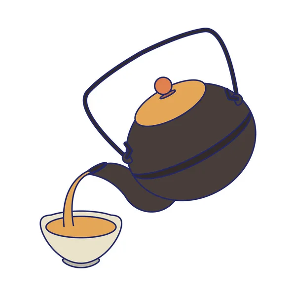 日本铸铁茶壶 — 图库矢量图片