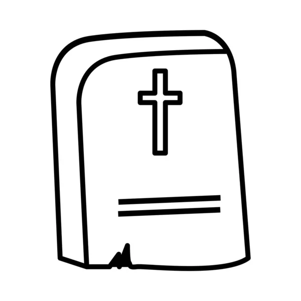 Halloween cemetery cross graveyard icon — ストックベクタ