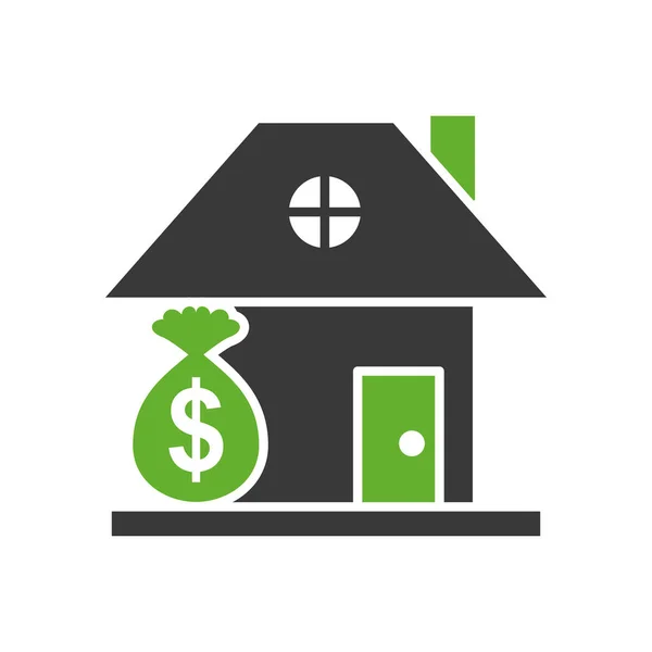 Ház homlokzat érme dollár pénz — Stock Vector
