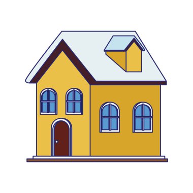 Geleneksel ev inşa simgesi, düz tasarım