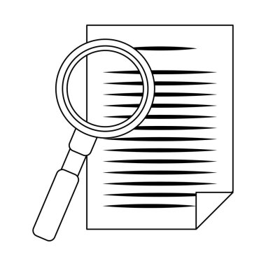 Büyüteç ve kağıt sayfa tasarımı