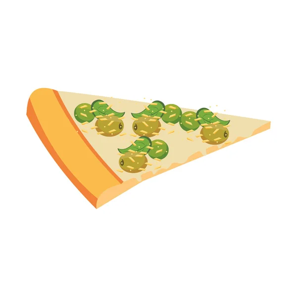 Szelet olasz pizza design — Stock Vector