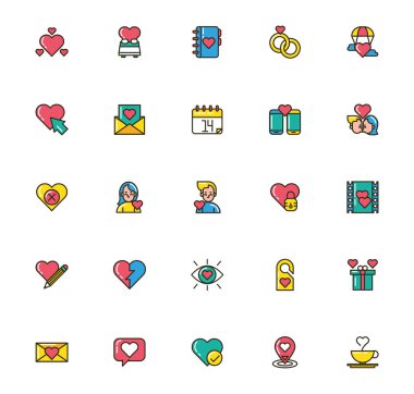 Sevgililer Günü simgeleri demeti