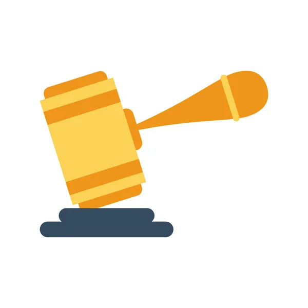 Justice hammer device isolated icon — Stock Vector