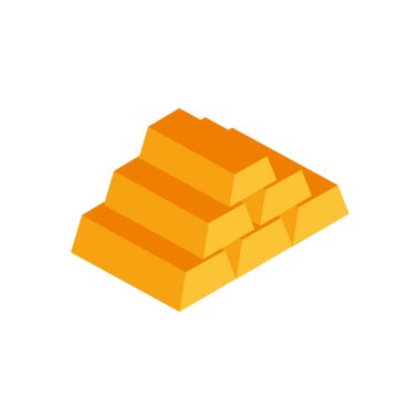 Altın külçe piramit izole edilmiş simge