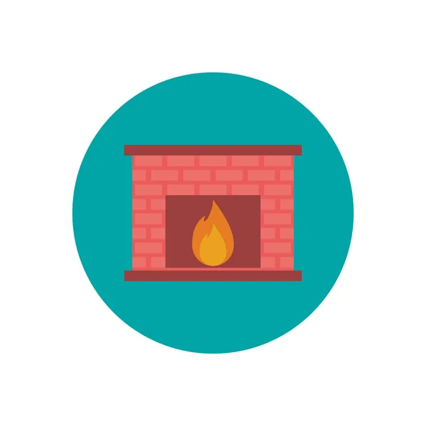 Joyeux noël maison cheminée icône — Image vectorielle
