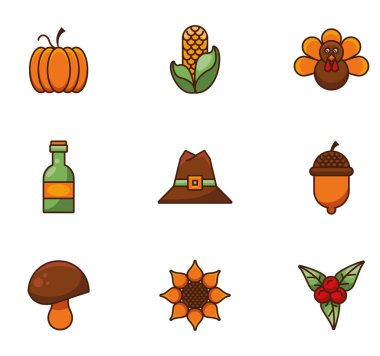 Bir sürü şükran günü simgesi