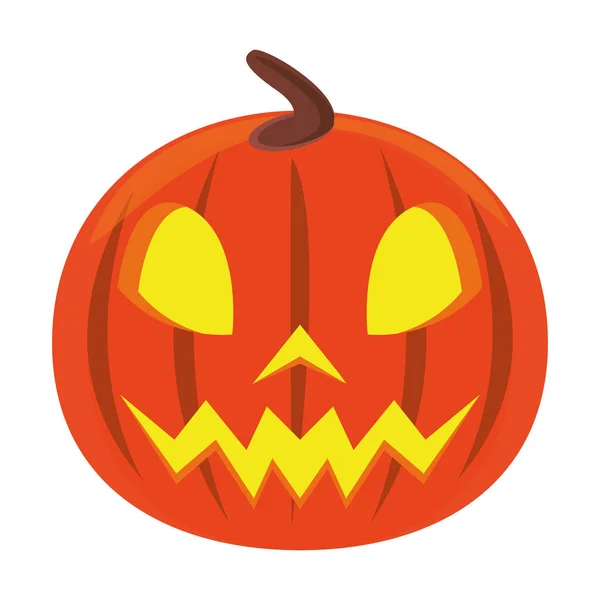 Halloween pumpkin with face icon — Stock Vector